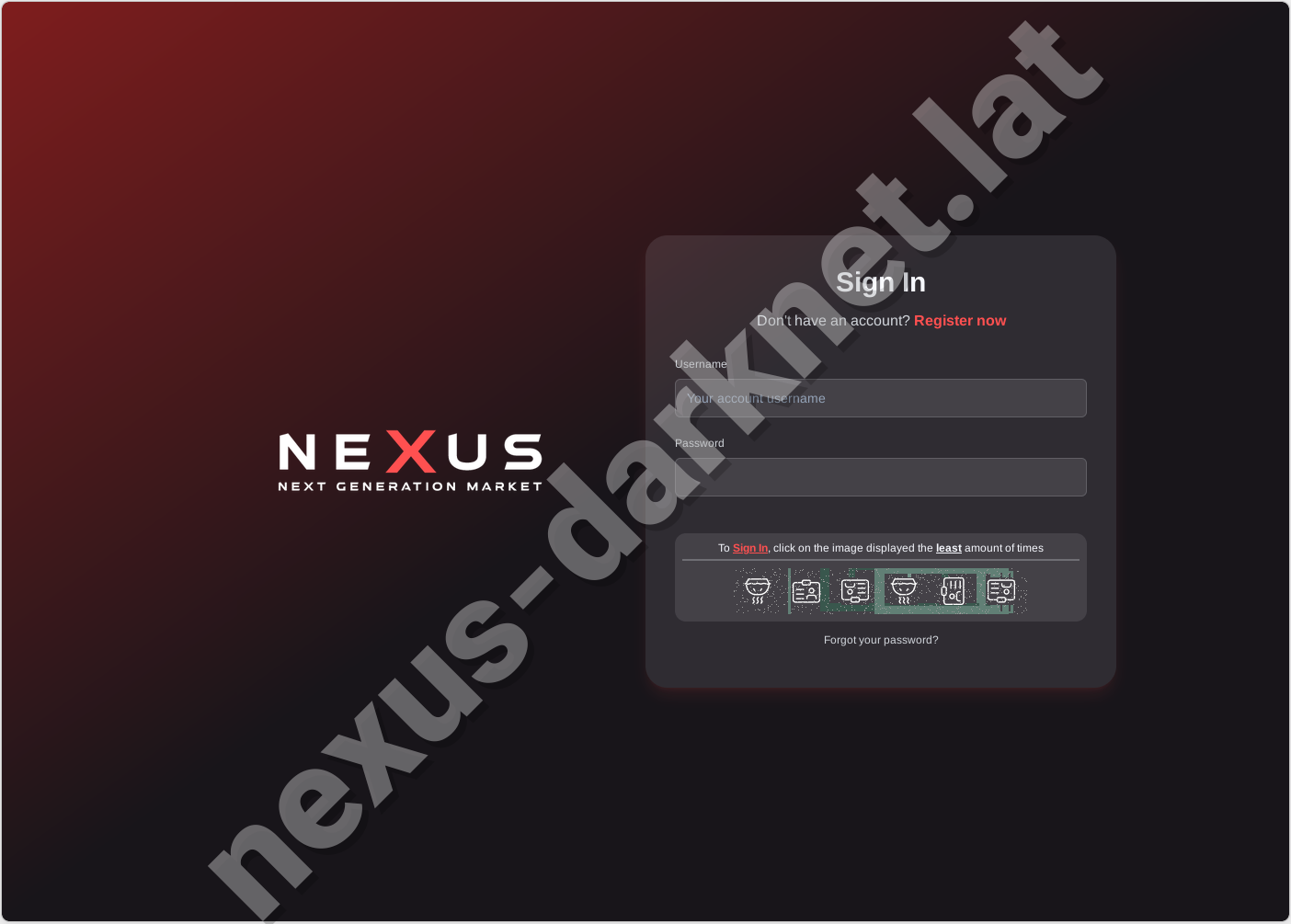 Nexus darknet market registration and login screen 2026
